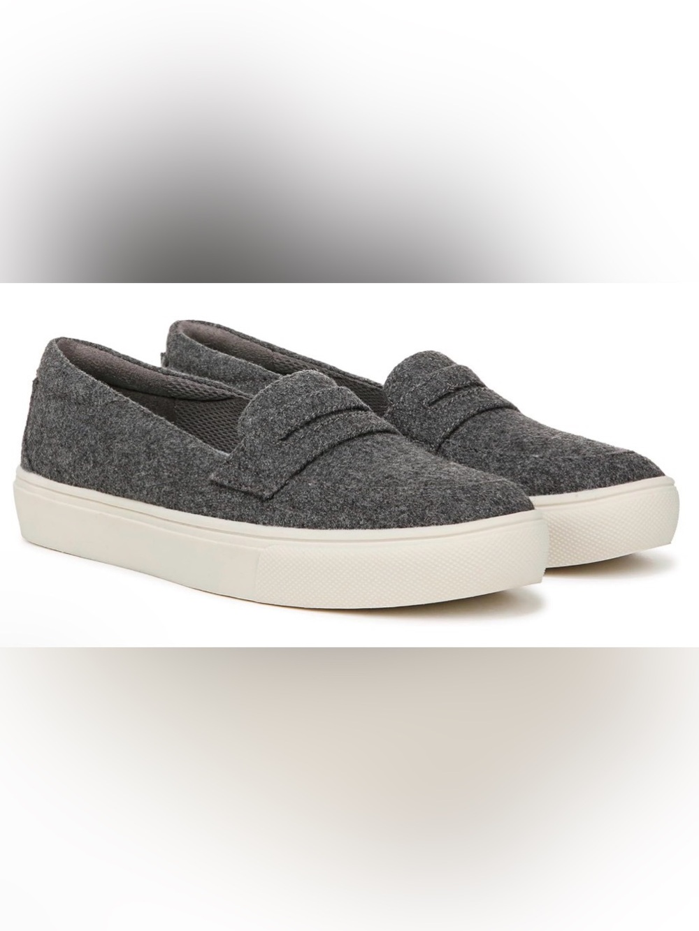 Dr. Scholl's 6M Nova Moccasin Slip-On Penny Loafers in Charcoal Wool